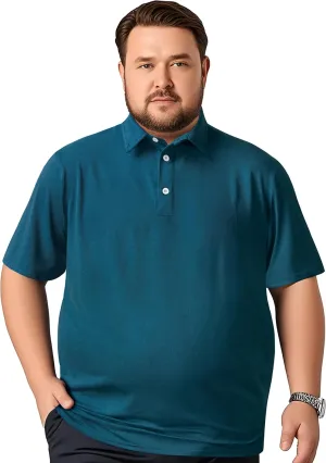 TAPULCO Men's Big and Tall Golf Polo Shirt Moisture Wicking Casual Lightweight Breathable Performance Shirts (2XL-5XL)