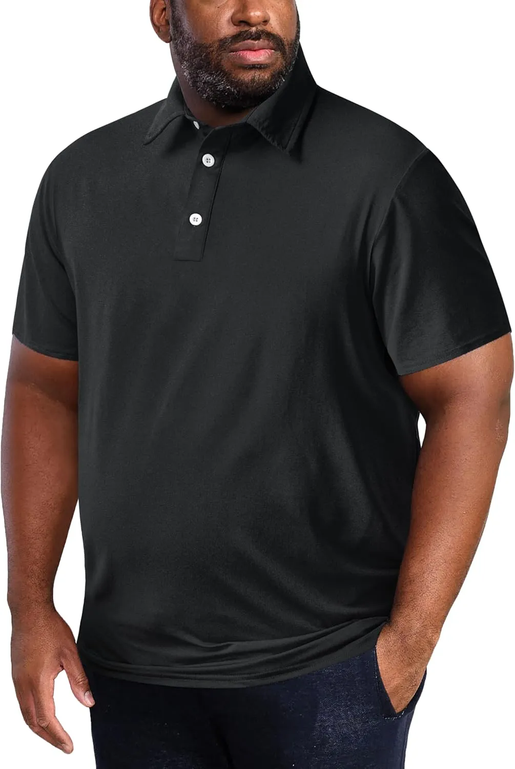 TAPULCO Men's Big and Tall Golf Polo Shirt Moisture Wicking Casual Lightweight Breathable Performance Shirts (2XL-5XL)