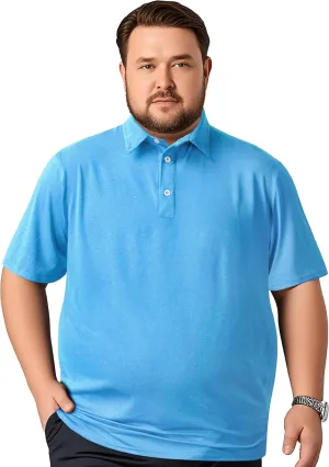 TAPULCO Men's Big and Tall Golf Polo Shirt Moisture Wicking Casual Lightweight Breathable Performance Shirts (2XL-5XL)