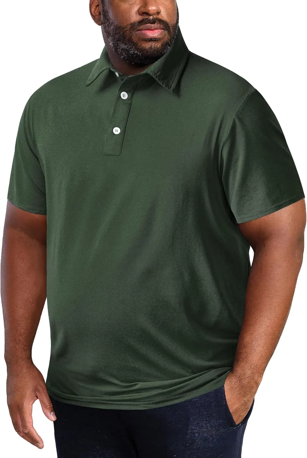 TAPULCO Men's Big and Tall Golf Polo Shirt Moisture Wicking Casual Lightweight Breathable Performance Shirts (2XL-5XL)