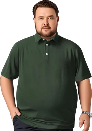 TAPULCO Men's Big and Tall Golf Polo Shirt Moisture Wicking Casual Lightweight Breathable Performance Shirts (2XL-5XL)