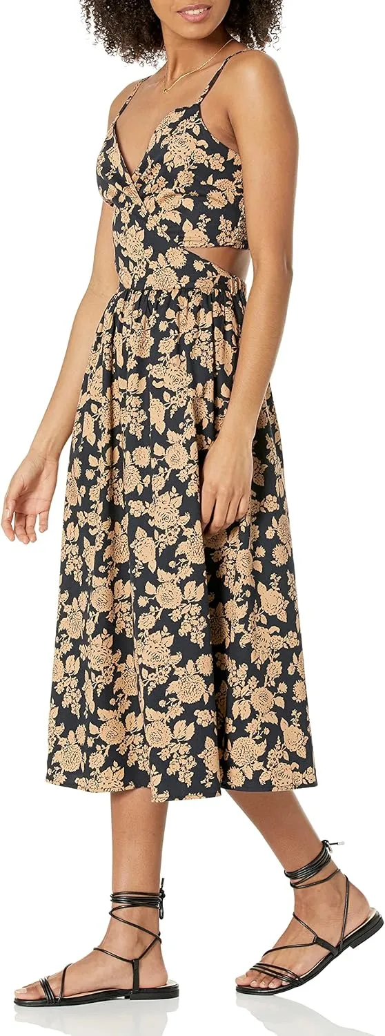 The Drop Women's Makenna Strappy Cross-Front Smocked-Back Midi Dress