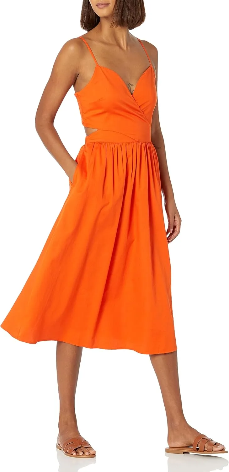 The Drop Women's Makenna Strappy Cross-Front Smocked-Back Midi Dress