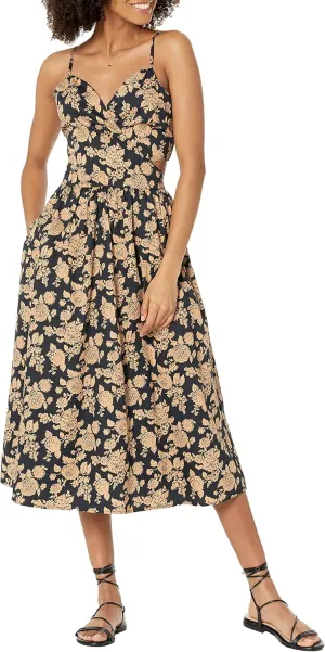 The Drop Women's Makenna Strappy Cross-Front Smocked-Back Midi Dress
