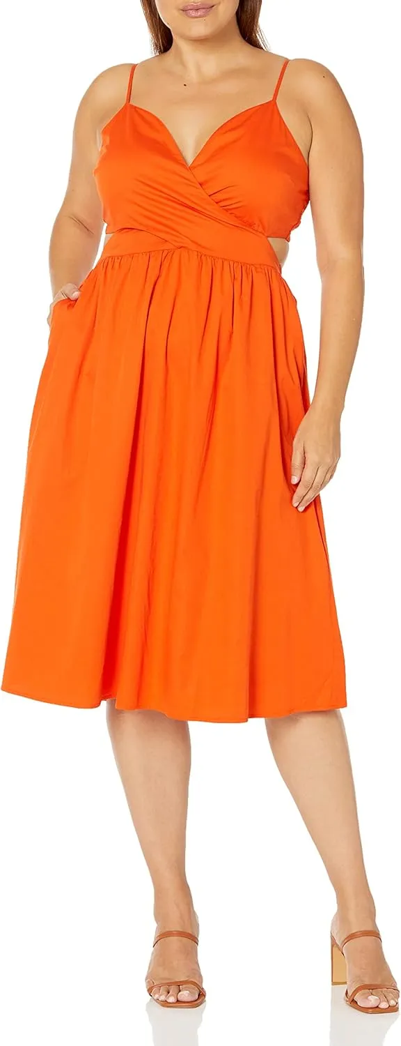 The Drop Women's Makenna Strappy Cross-Front Smocked-Back Midi Dress