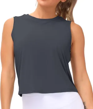 THE GYM PEOPLE Women's Workout Tops in Ice Silk Quick Dry Sleeveless