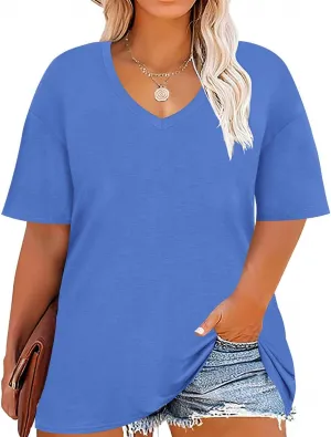 TIYOMI Plus Size T Shirt for Women Short Sleeve Basic Casual Classic Tops Summer Blouse XL-5XL 14-28