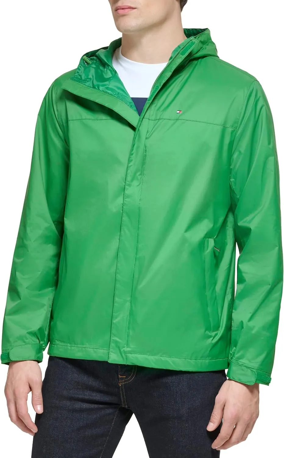 Tommy Hilfiger Men's Lightweight Breathable Waterproof Hooded Jacket