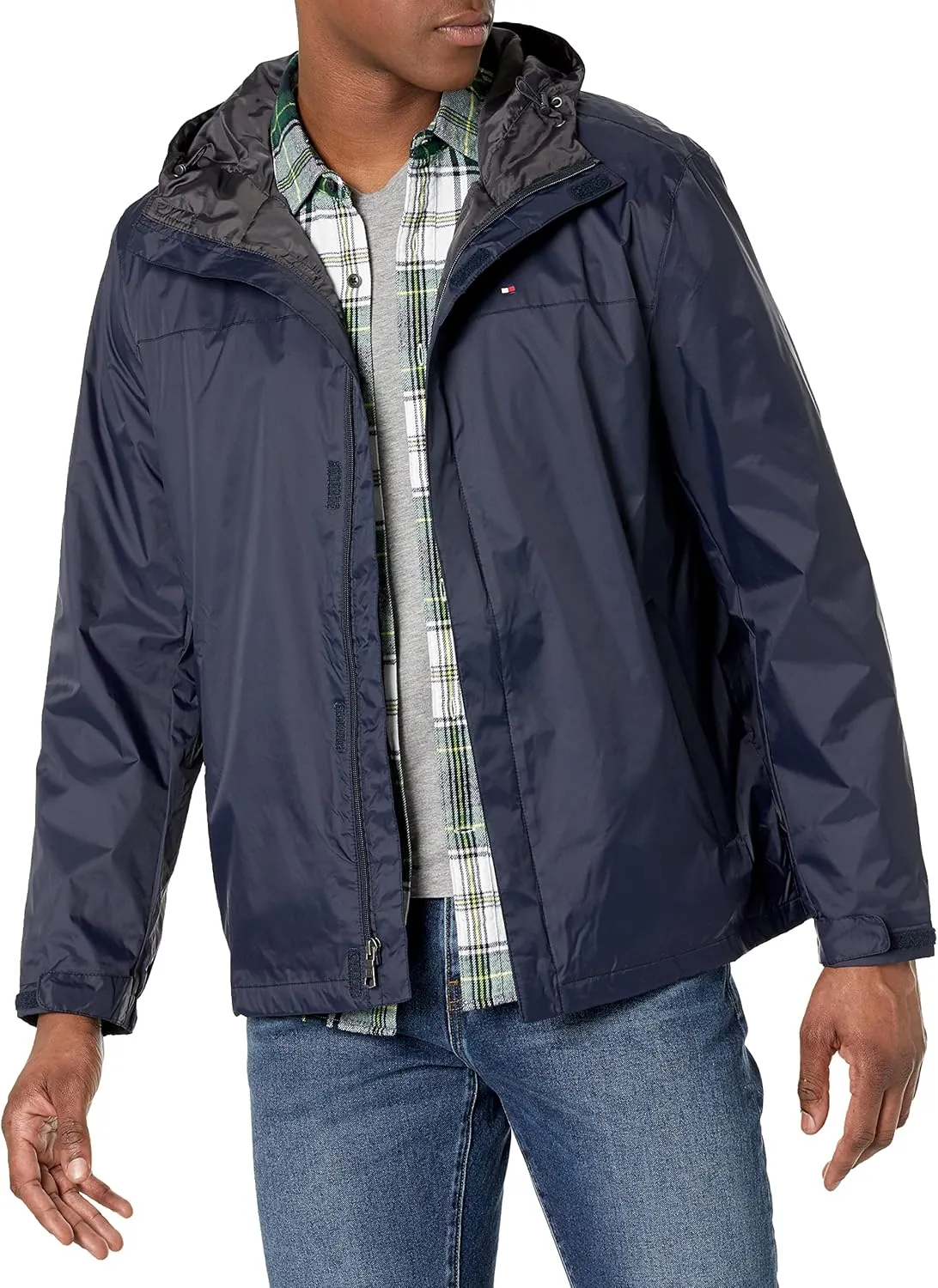 Tommy Hilfiger Men's Lightweight Breathable Waterproof Hooded Jacket