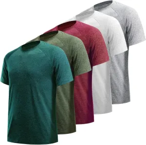 TVKSOM Workout Shirts for Men Pack Quick Dry Moisture Wicking Gym Shirts for Men Athletic Exercise Short Sleeve Tee Tops