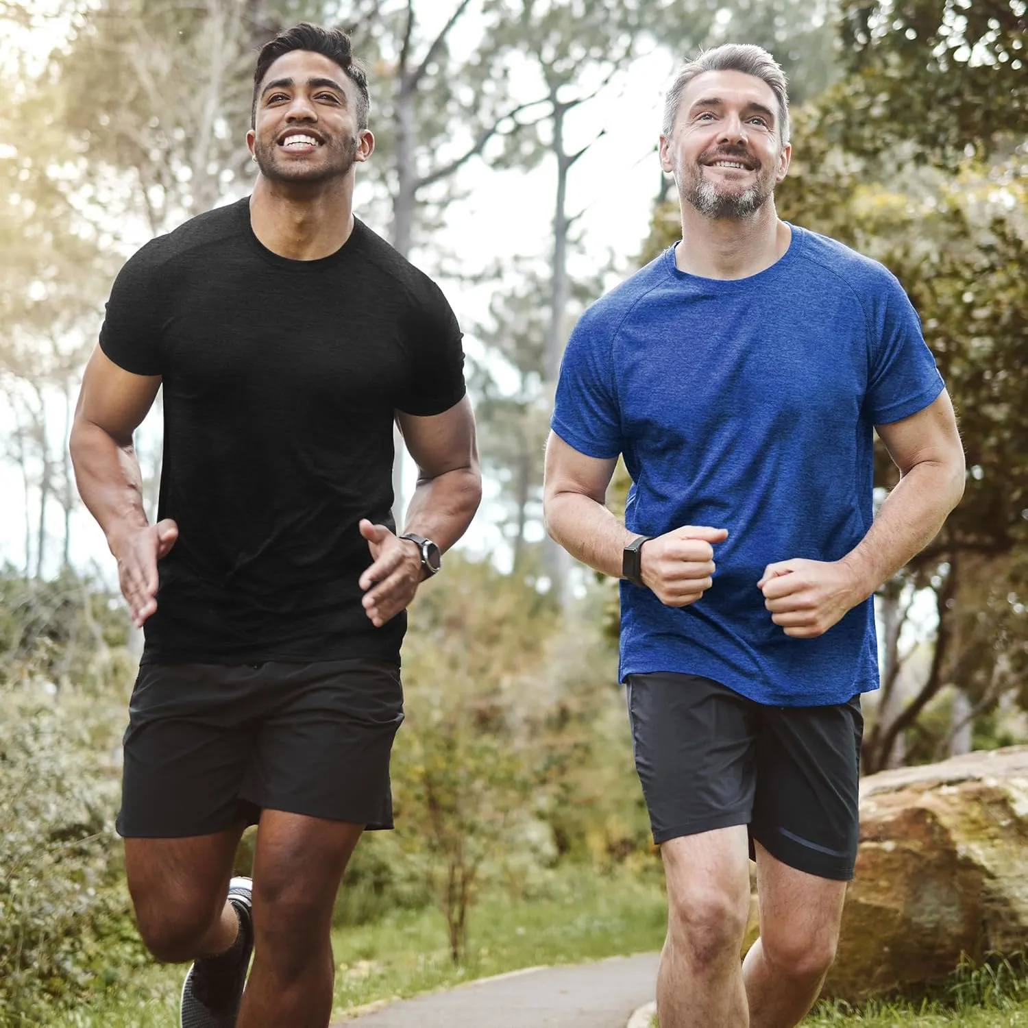 TVKSOM Workout Shirts for Men Pack Quick Dry Moisture Wicking Shirts for Men Gym Athletic Exercise Short Sleeve Tee Tops