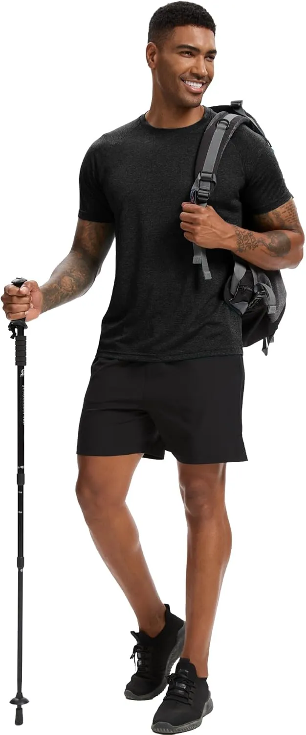 TVKSOM Workout Shirts for Men Pack Quick Dry Moisture Wicking Shirts for Men Gym Athletic Exercise Short Sleeve Tee Tops