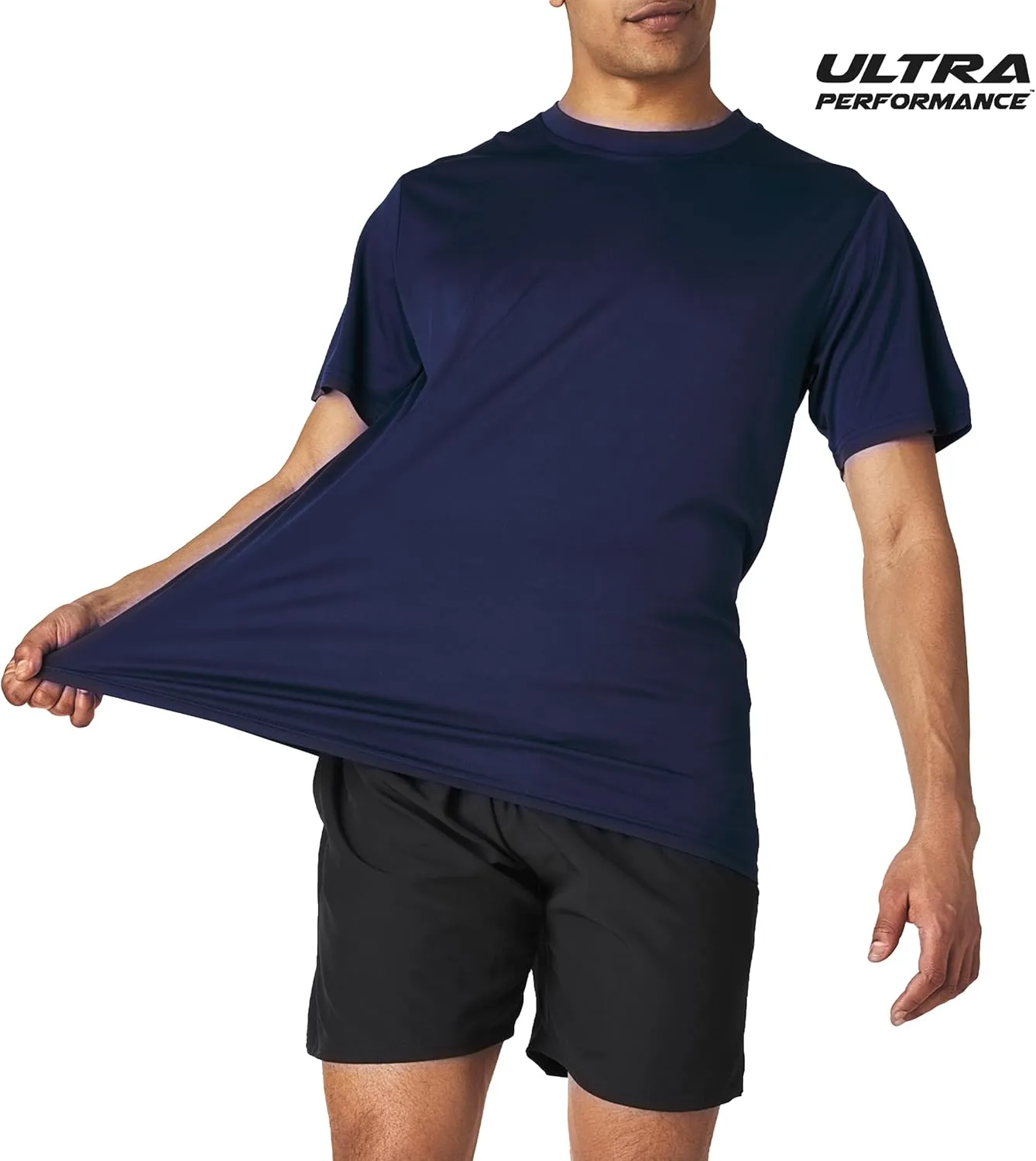 Ultra Performance Mens Dry-Fit Shirts 2 Pack Workout Gym T-Shirts, Athletic Tees for Men, Multipack Training Tops