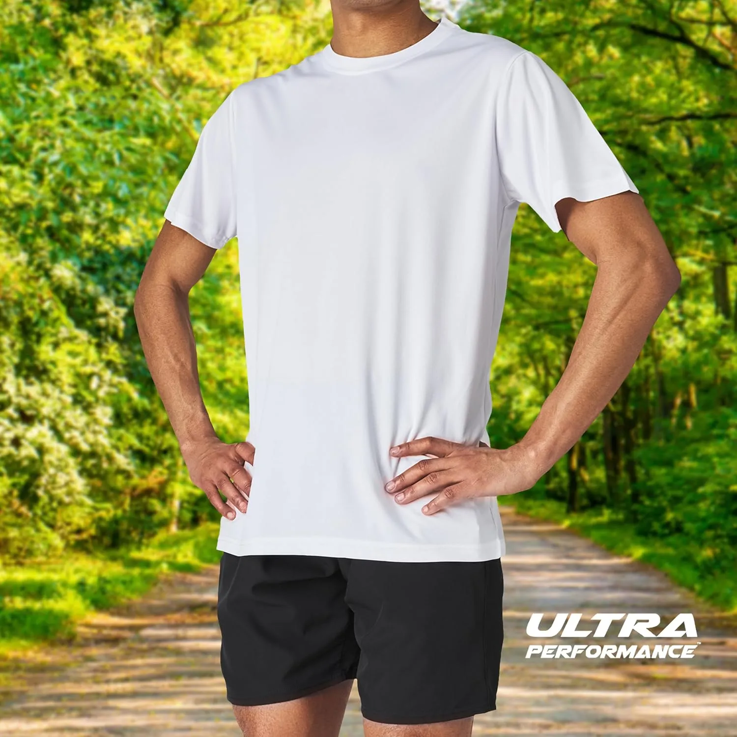 Ultra Performance Mens Dry-Fit Shirts 2 Pack Workout Gym T-Shirts, Athletic Tees for Men, Multipack Training Tops