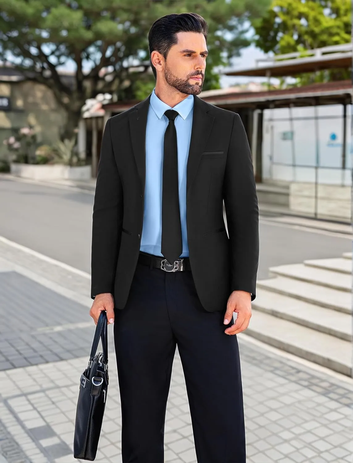UOUA Men's Button Down Short Sleeve Dress Shirts Wrinkle Free Business Shirt Summer Casual Top