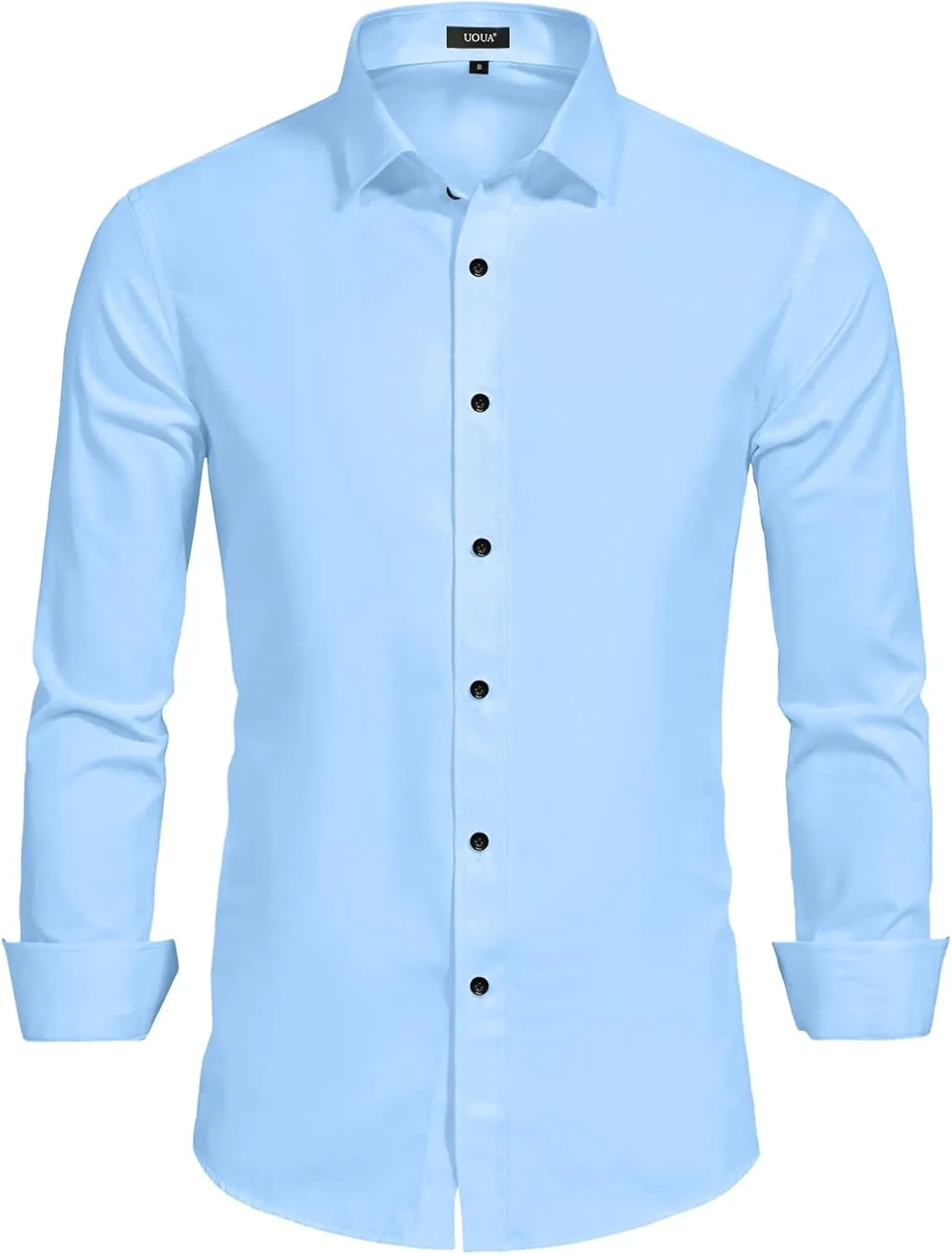 UOUA Men's Button Down Short Sleeve Dress Shirts Wrinkle Free Business Shirt Summer Casual Top