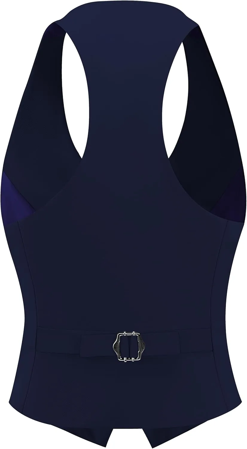 V VOCNI Vest for Women V Neck Suit Vest Sleeveless Racerback Fashion Dressy Crop Vest Top Fitted Jacket Waistcoat