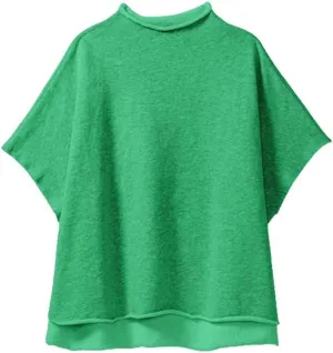 VAOYIU Women's Oversized Funnel Neck Tops 3/4 Batwing Sleeve Capelet Casual Travel Pullover Sweatshirts