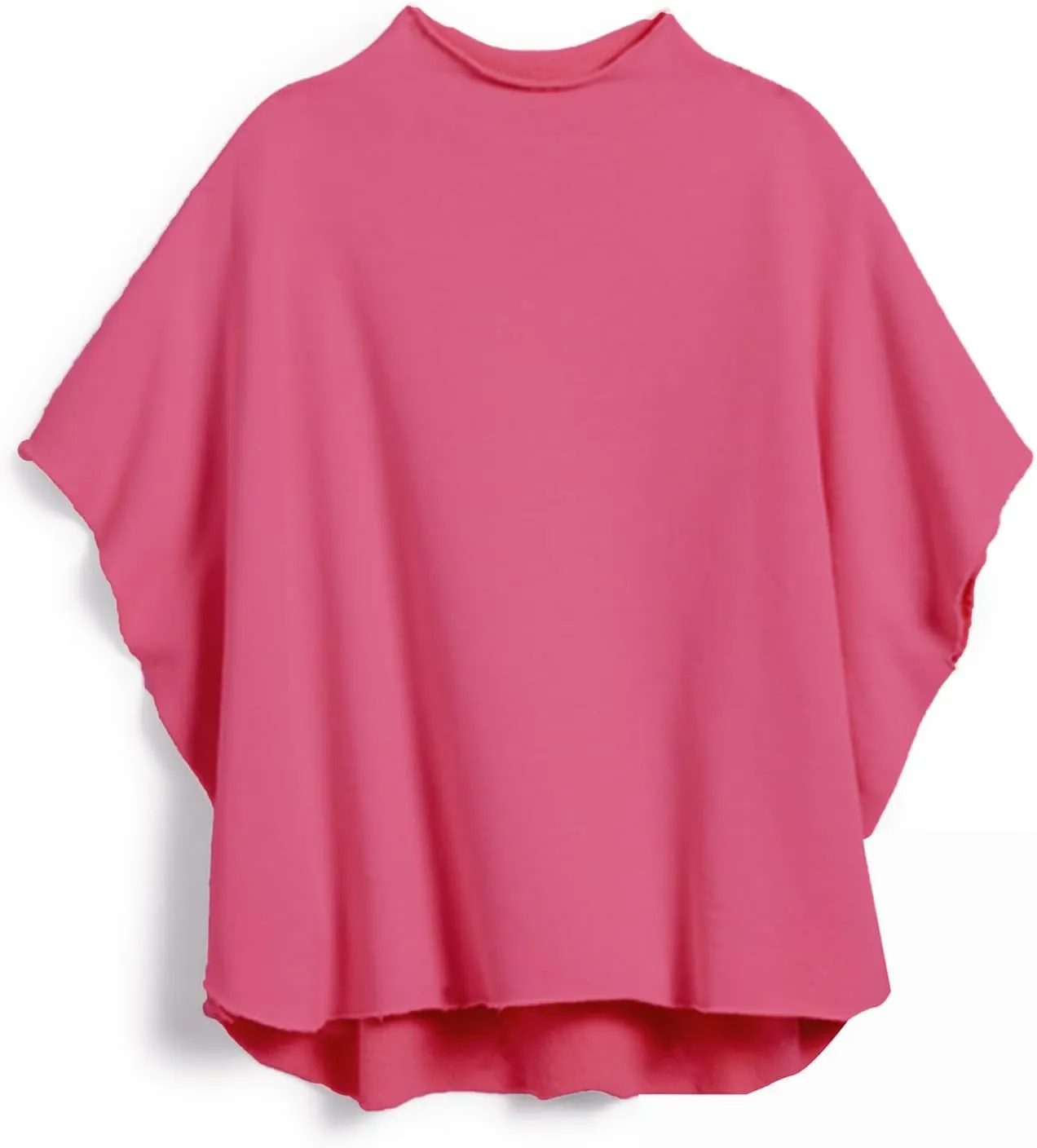 VAOYIU Women's Oversized Funnel Neck Tops 3/4 Batwing Sleeve Capelet Casual Travel Pullover Sweatshirts