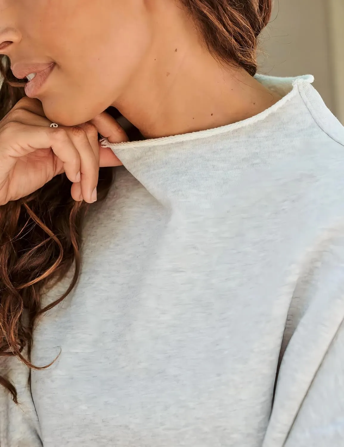 VAOYIU Women's Oversized Funnel Neck Tops 3/4 Batwing Sleeve Capelet Casual Travel Pullover Sweatshirts