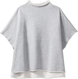 VAOYIU Women's Oversized Funnel Neck Tops 3/4 Batwing Sleeve Capelet Casual Travel Pullover Sweatshirts