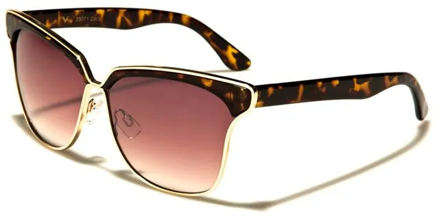 VG Designer Inspired Cat Eye Big Half Rim Sunglasses for women