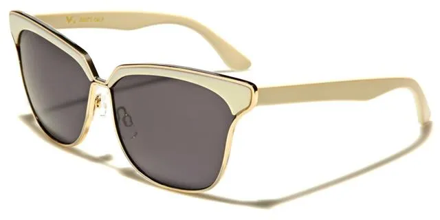 VG Designer Inspired Cat Eye Big Half Rim Sunglasses for women