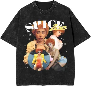 Vintage Oversized T Shirt Ice Rapper Spice Mens Summer Sport Tee Classic Short Sleeves Tops