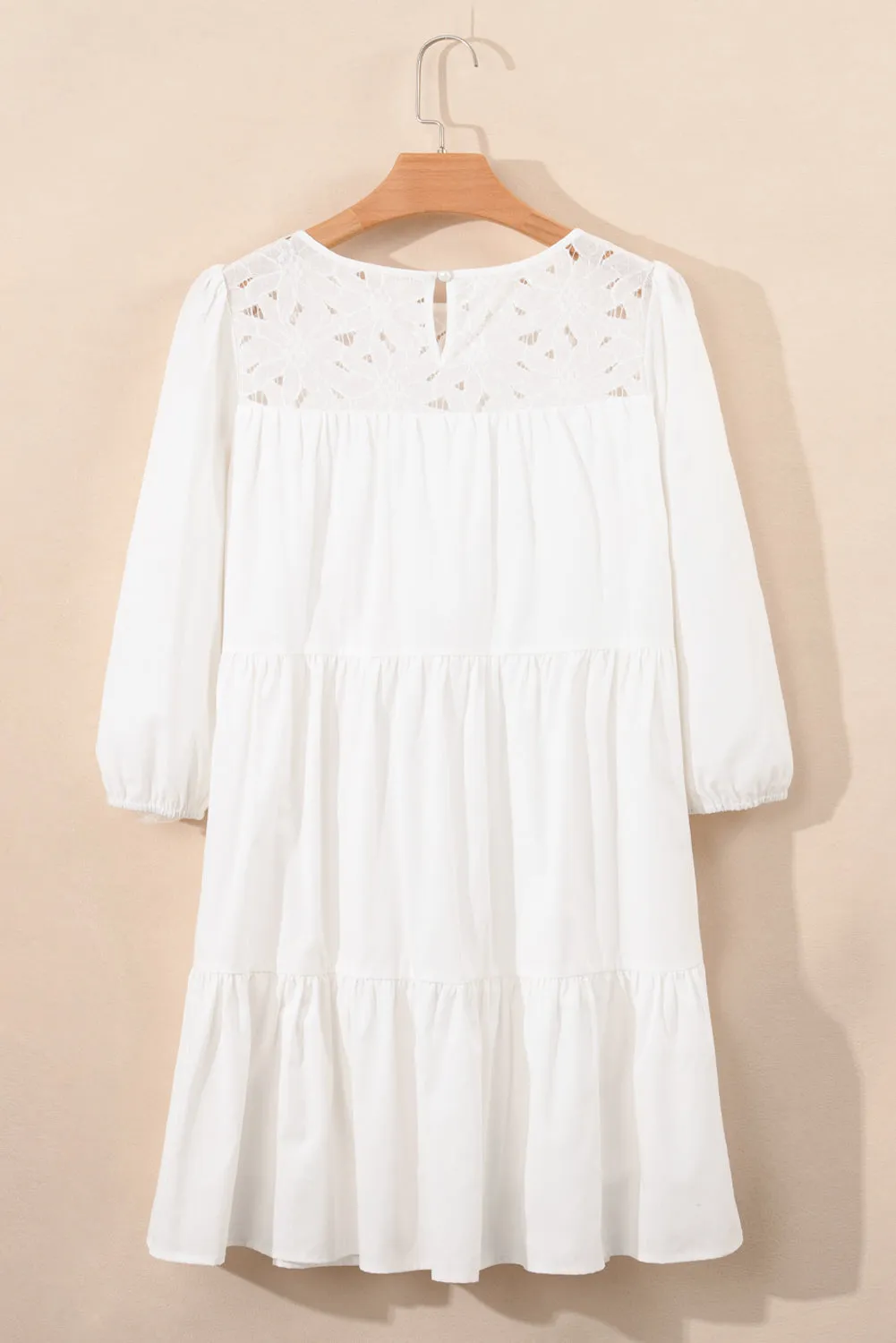 Whitley Floral Lace Patchwork Tiered Mini Dress