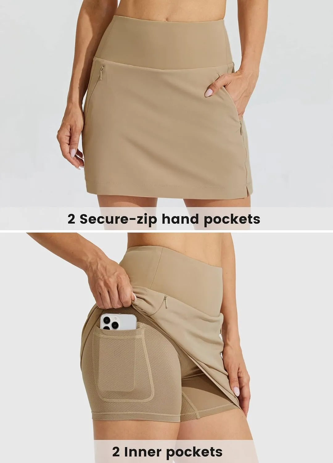 Willit Women's Golf Skirts High Waisted Skorts Quick Dry Athletic Casual Skorts Pockets