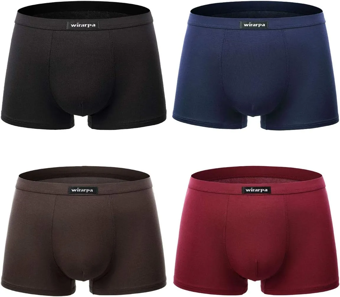 wirarpa Men's Breathable Modal Microfiber Trunks Underwear Covered Band Multipack