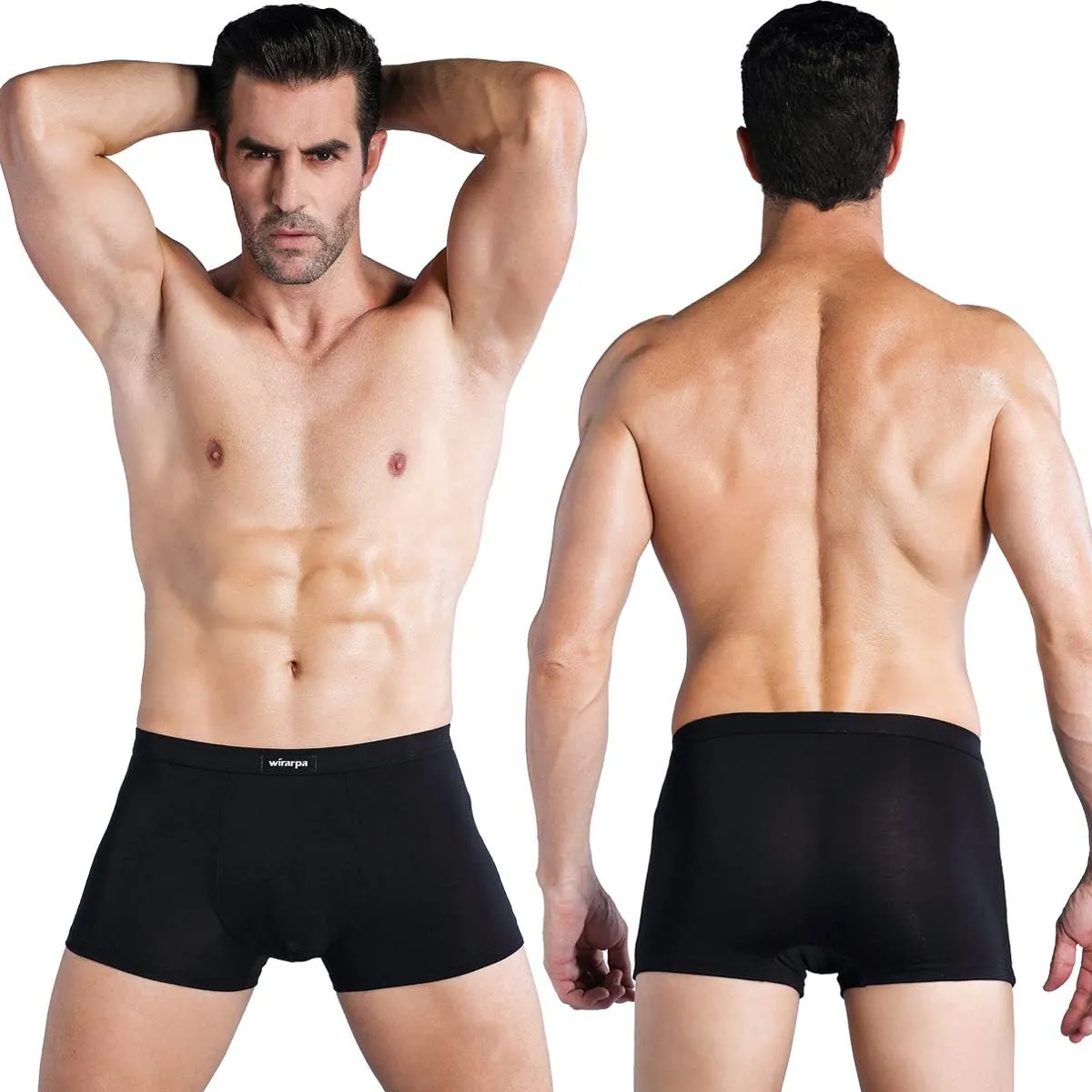 wirarpa Men's Breathable Modal Microfiber Trunks Underwear Covered Band Multipack