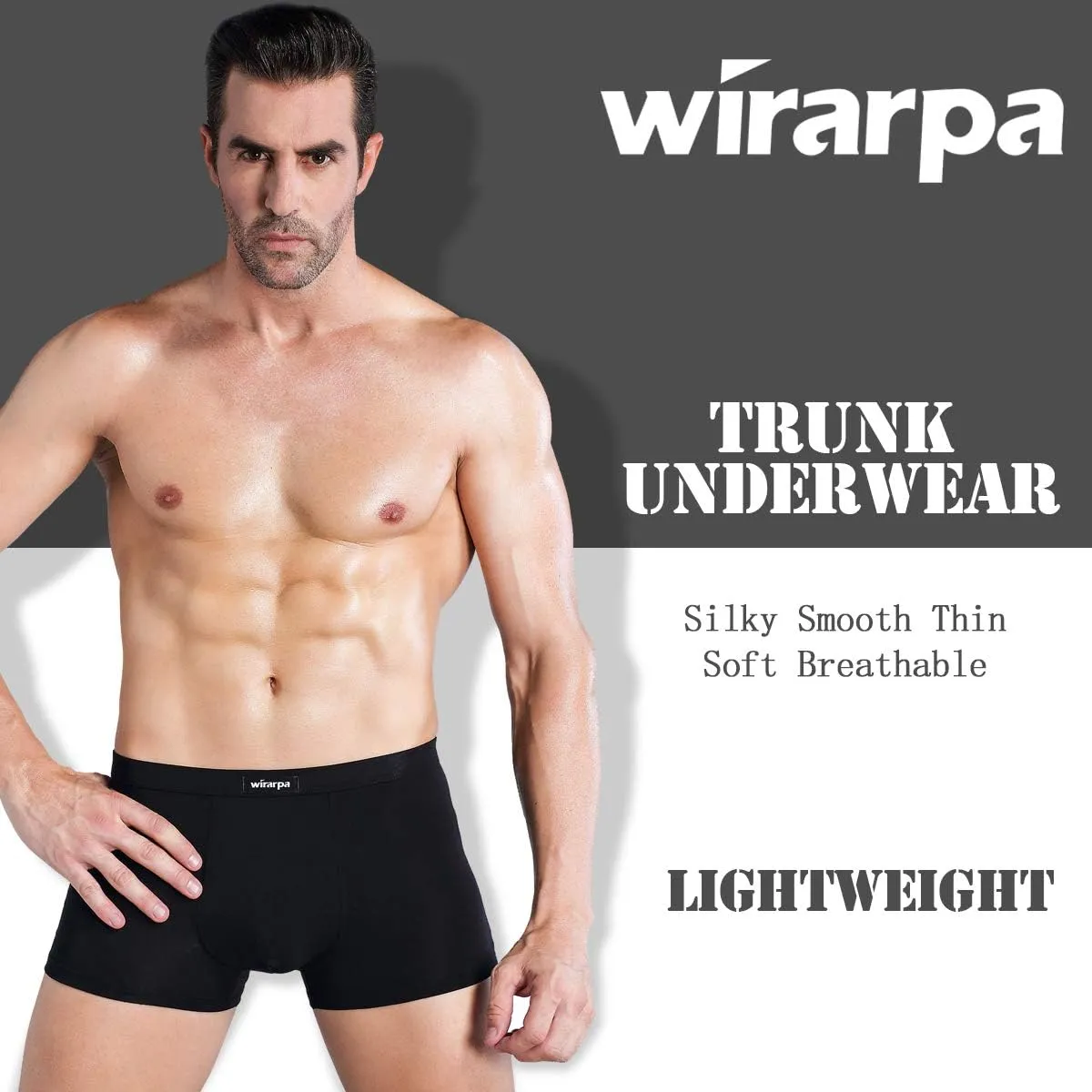 wirarpa Men's Breathable Modal Microfiber Trunks Underwear Covered Band Multipack