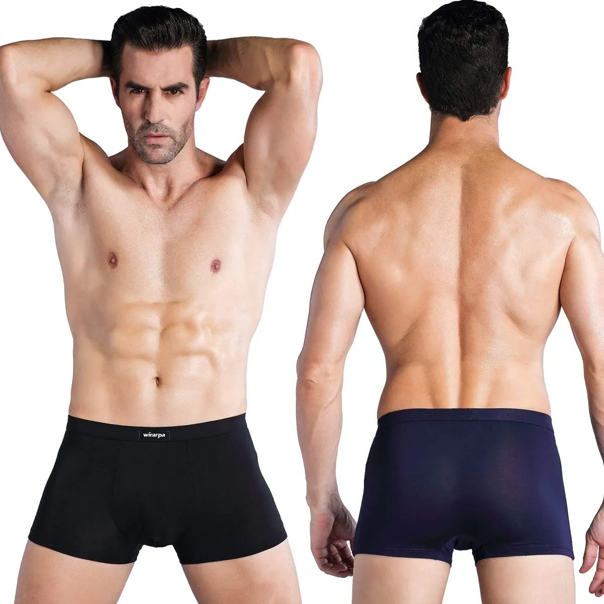 wirarpa Men's Breathable Modal Microfiber Trunks Underwear Covered Band Multipack