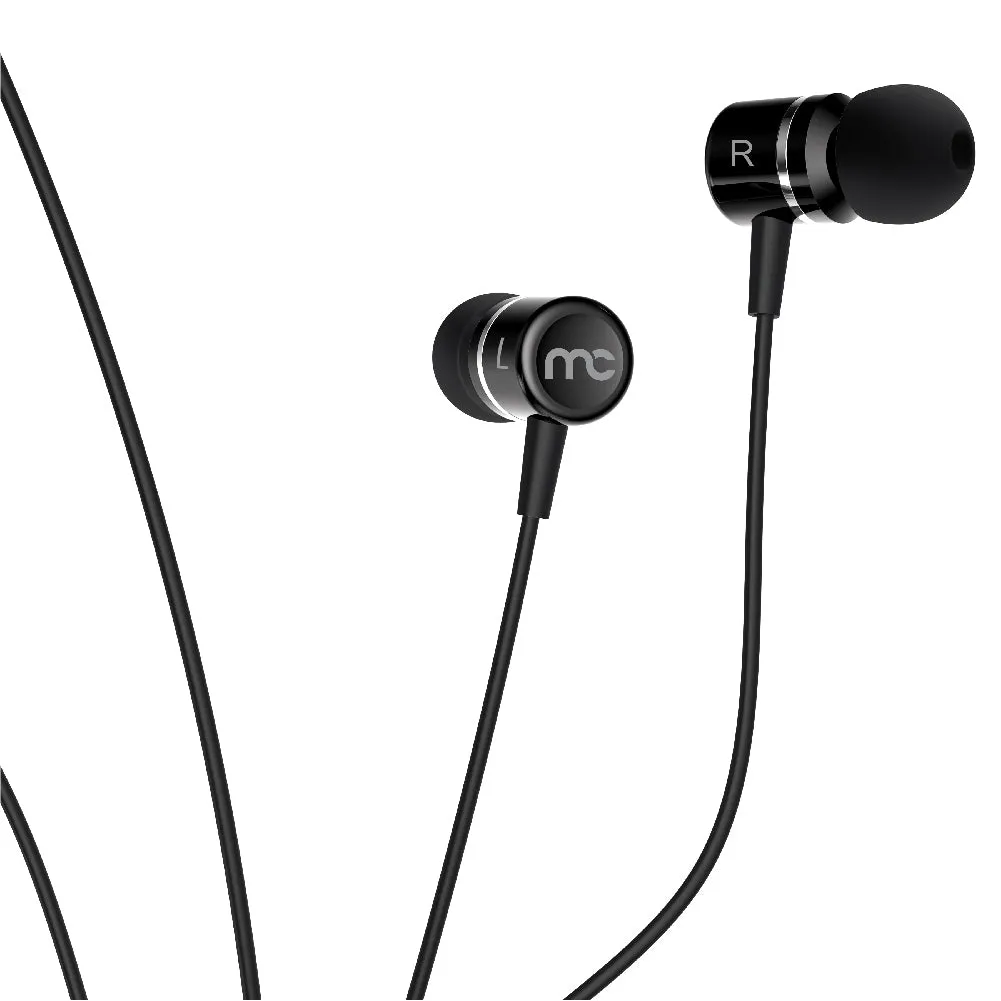 WIRED STEREO HEADSET WITH RIGHT ANGLED CONNECTOR BLACK