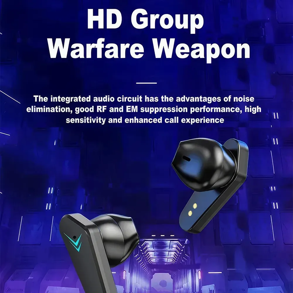 Wireless Bluetooth Earbuds with Gamer Display & Mic