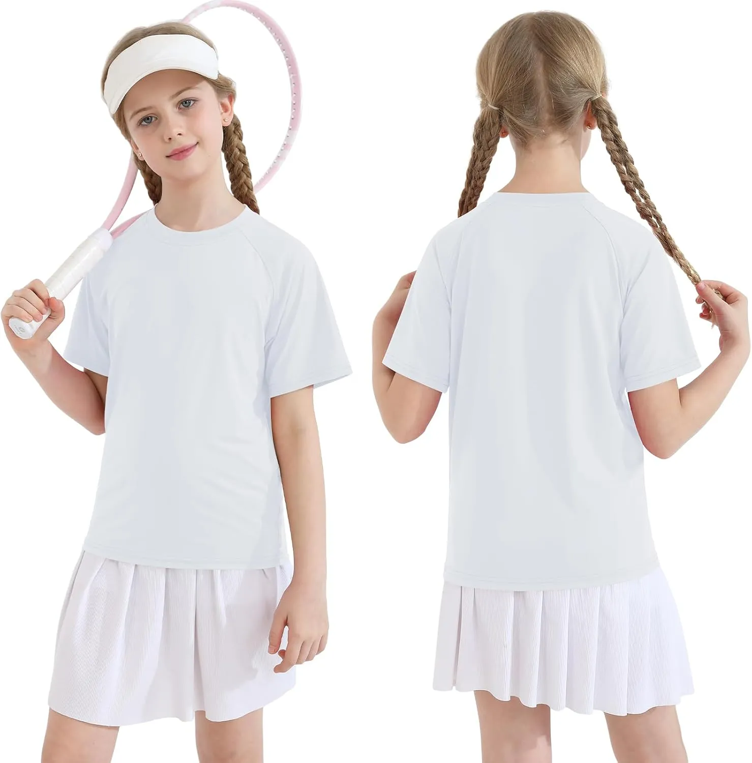 WISREMT Youth Kids Neon Shirt UPF 50  Rash Guard Boy Girl Quick Dry Athletic Short Sleeve T Shirt Water Sport Swim Active Tee