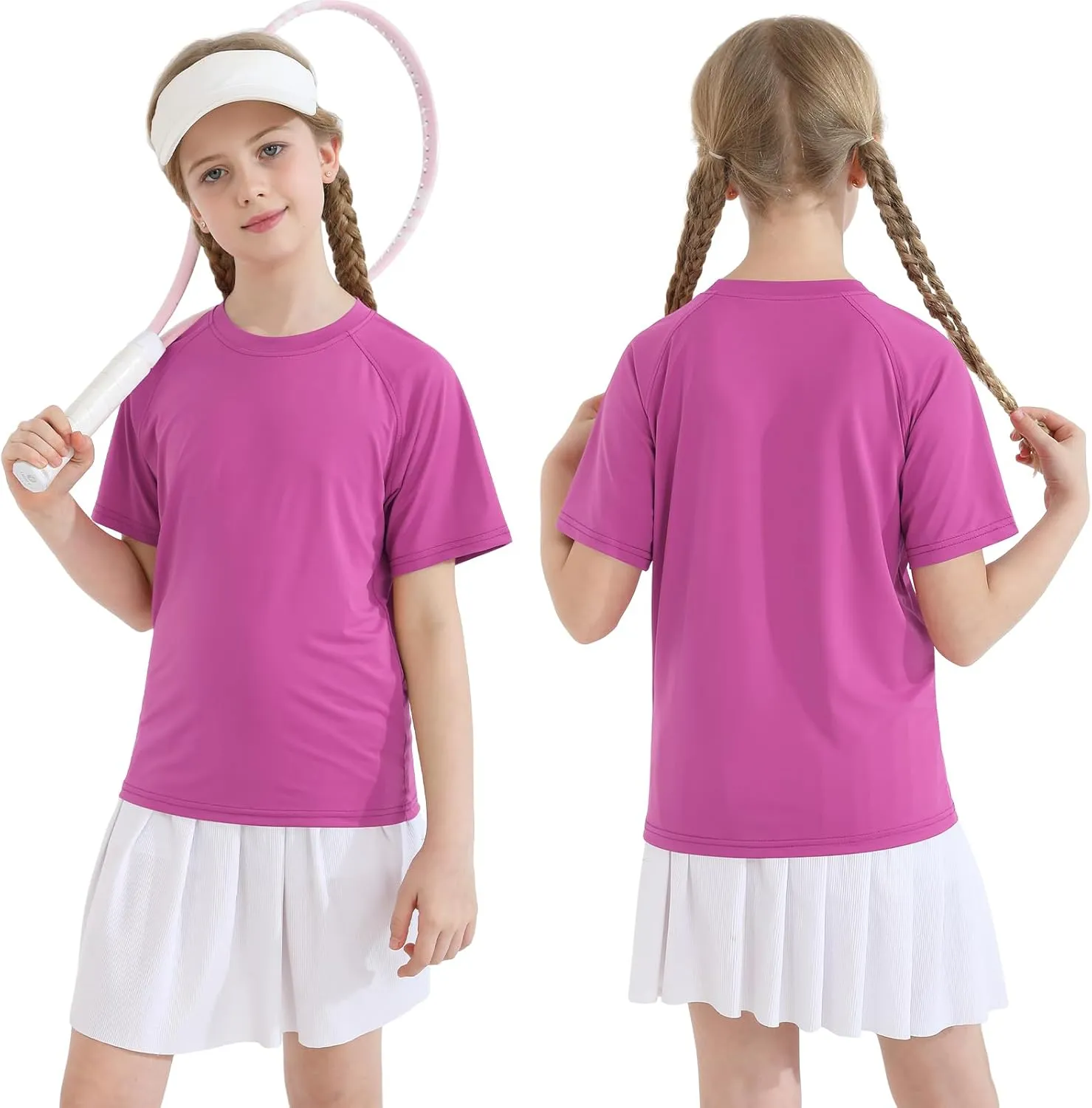 WISREMT Youth Kids Neon Shirt UPF 50  Rash Guard Boy Girl Quick Dry Athletic Short Sleeve T Shirt Water Sport Swim Active Tee