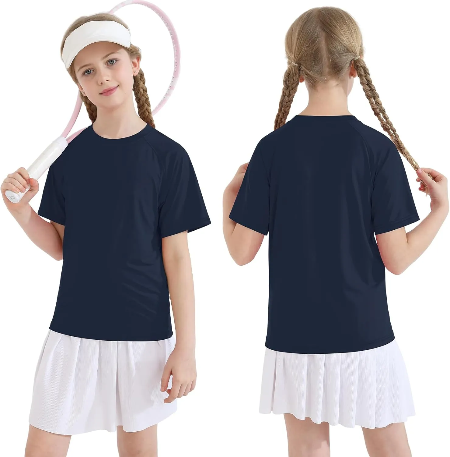 WISREMT Youth Kids Neon Shirt UPF 50  Rash Guard Boy Girl Quick Dry Athletic Short Sleeve T Shirt Water Sport Swim Active Tee