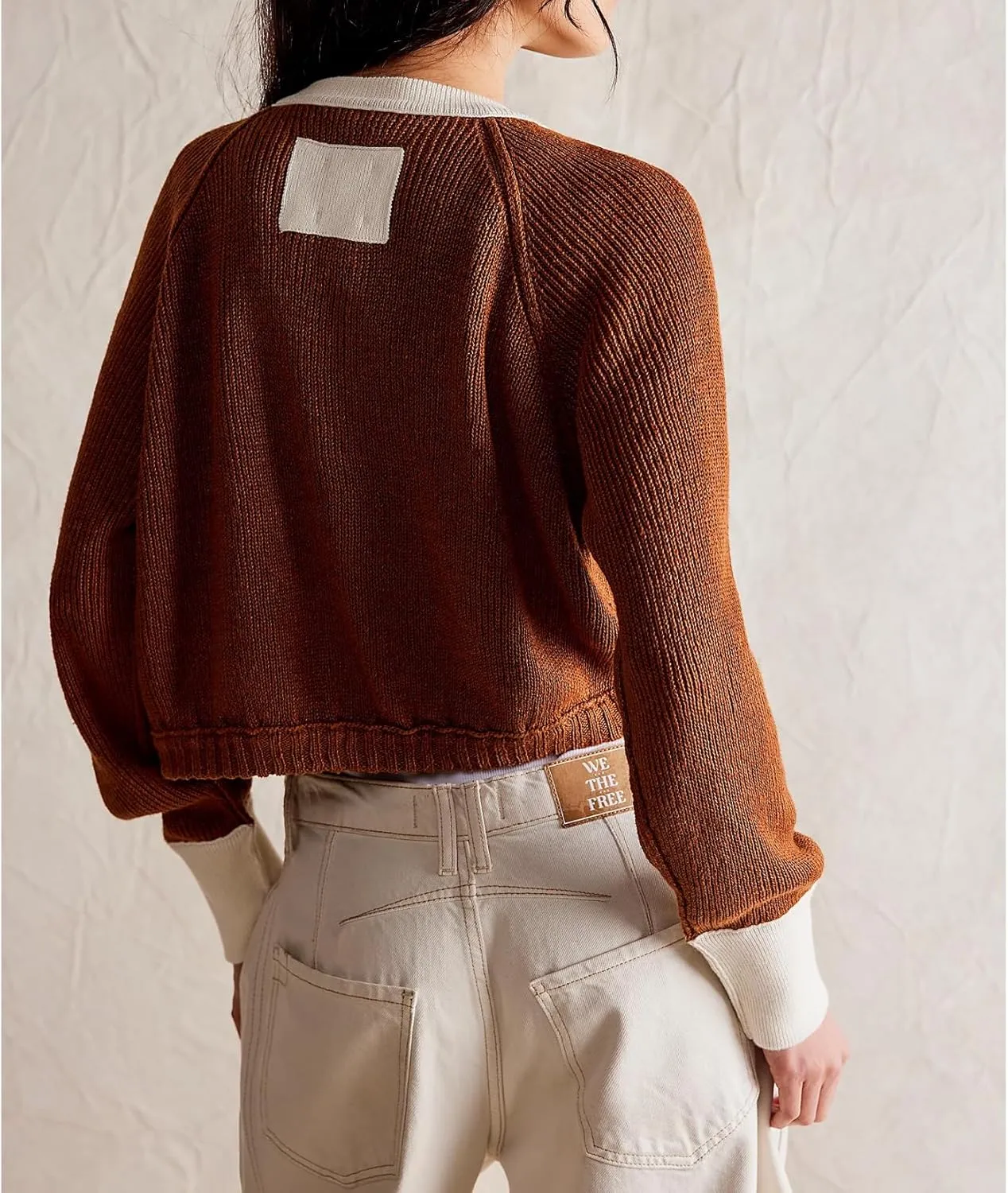 Women Contrast Knitted Cardigan Long Sleeve Button Front Sweater Y2k Classic Knit Tops Warm Outerwear