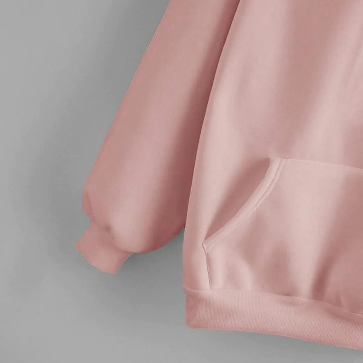 Women's Basic Hoodies Long Sleeve Classic Solid Lightweight Pullover Tops Casual Loose Fit Hooded Sweatshirt with Pocket
