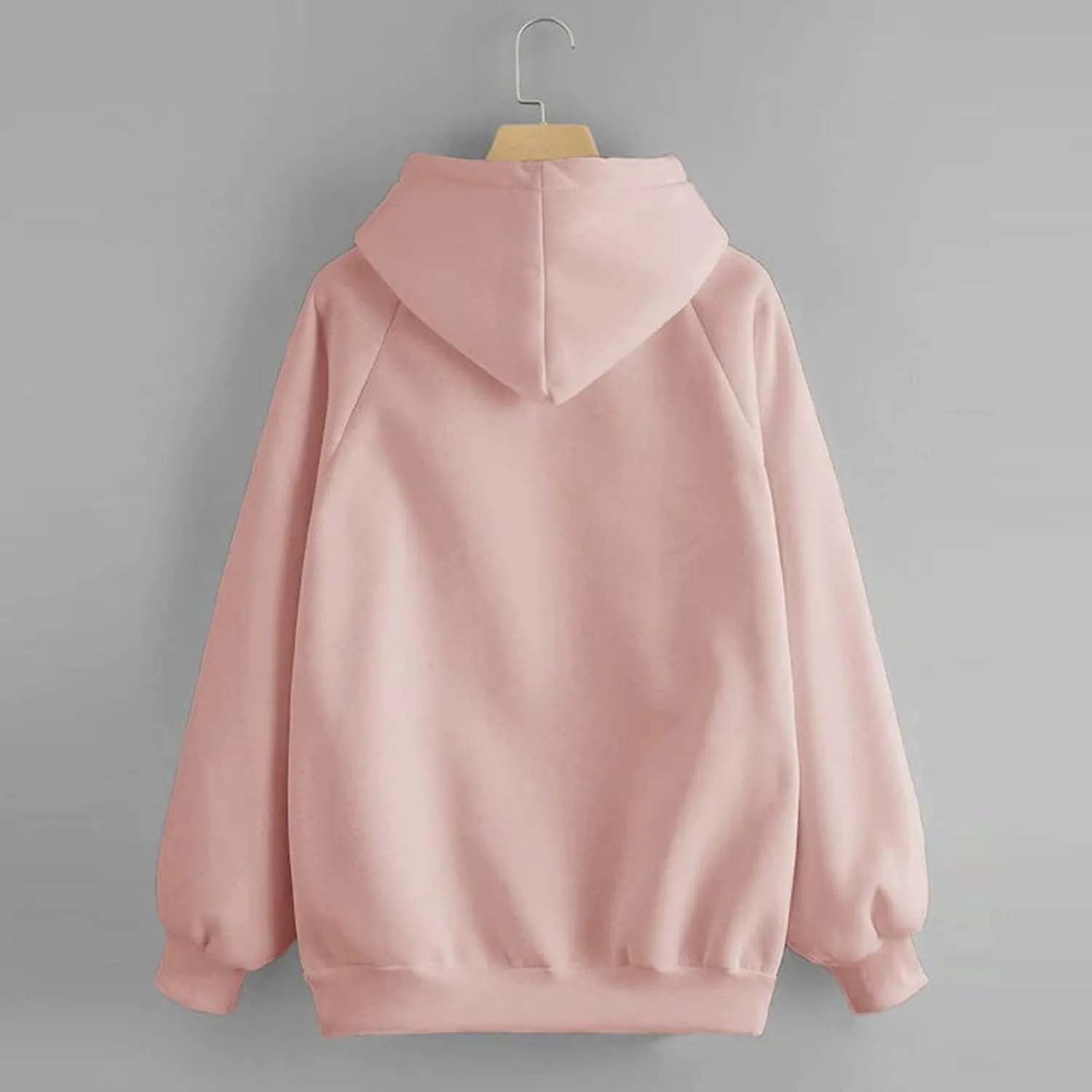 Women's Basic Hoodies Long Sleeve Classic Solid Lightweight Pullover Tops Casual Loose Fit Hooded Sweatshirt with Pocket