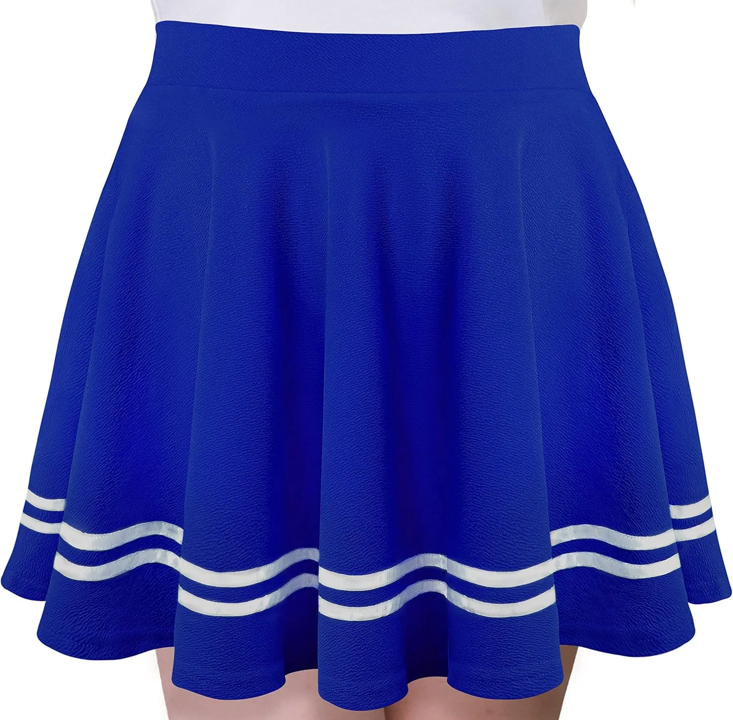 Women's Basic Versatile Stretchy Flared Pleated Mini Short Skater Skirt with Lining Shorts