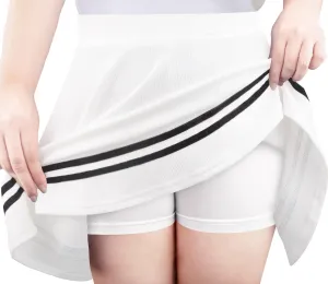 Women's Basic Versatile Stretchy Flared Pleated Mini Short Skater Skirt with Lining Shorts