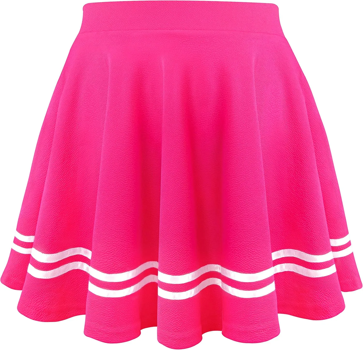 Women's Basic Versatile Stretchy Flared Pleated Mini Short Skater Skirt with Lining Shorts