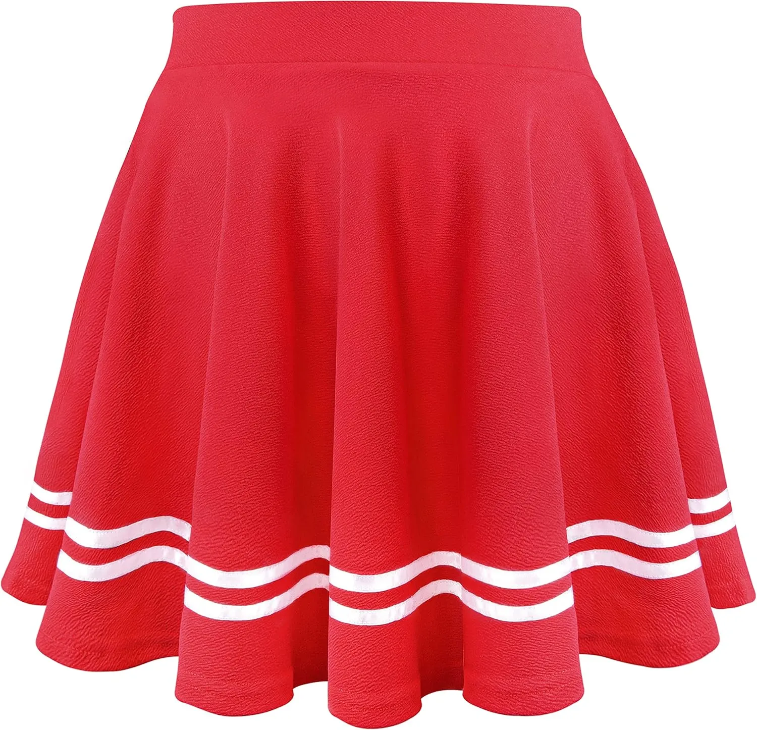 Women's Basic Versatile Stretchy Flared Pleated Mini Short Skater Skirt with Lining Shorts