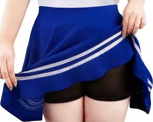 Women's Basic Versatile Stretchy Flared Pleated Mini Short Skater Skirt with Lining Shorts