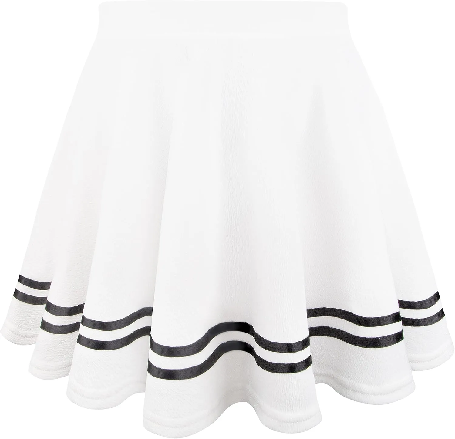 Women's Basic Versatile Stretchy Flared Pleated Mini Short Skater Skirt with Lining Shorts