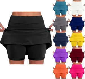 Women's Basic Versatile Stretchy Solid Flared Casual Mini Skort 2025, S-5XL