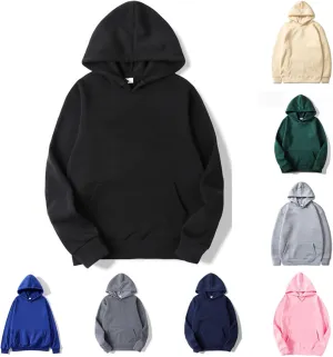Women's Classic Solid Color Basic Hoodies Oversized Casual Long Sleeve Drop Shoulder Pullover Hoodie Sweatshirt Tops